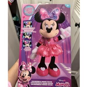 Disney Jr. Colorfinity Minnie Mouse, Interactive Plush Toy, Over 40 Interactions